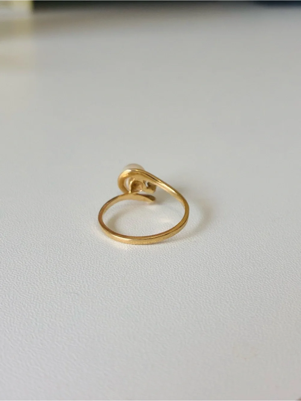 14K Plumb Gold Diamond Pearl Ring And 14K Gold Diamond Earrings, Vintage